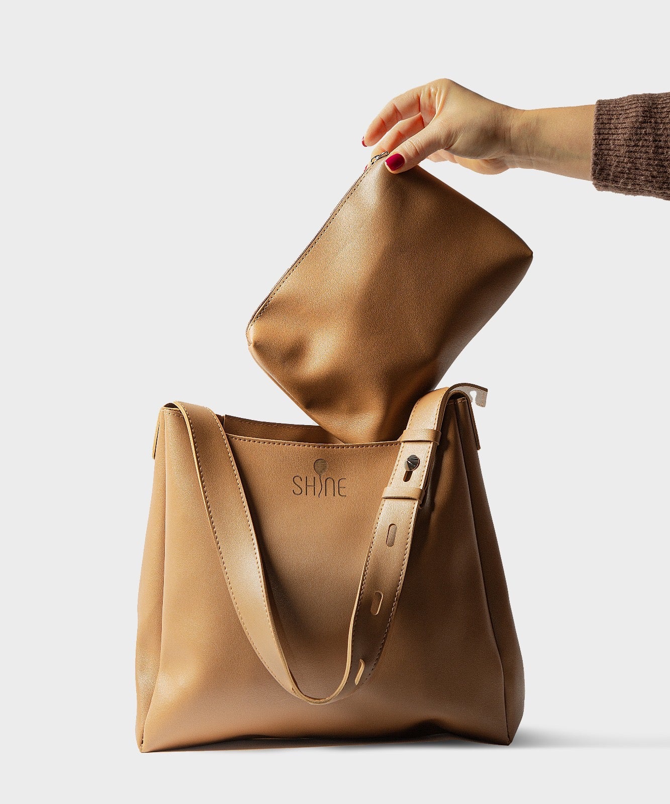 SHINE BAG SPAZIO - Cammello