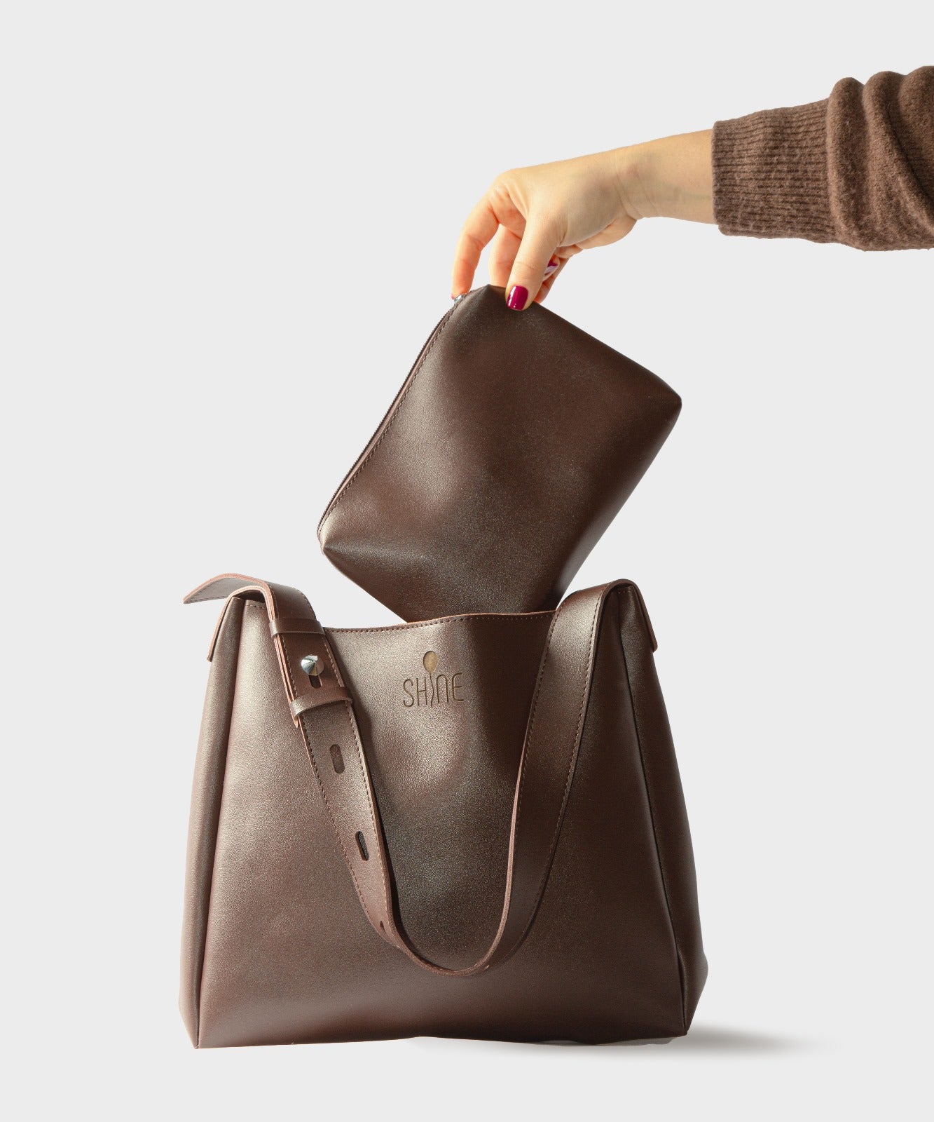 SHINE BAG SPAZIO - Testa di moro